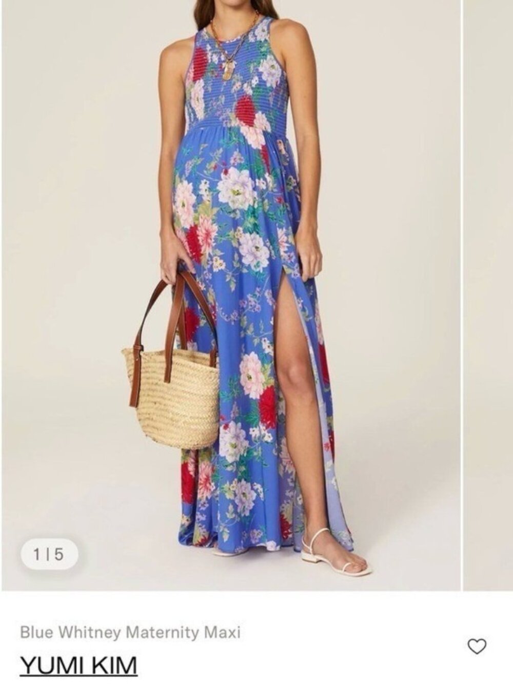 YUMI KIM  Whitney Maternity MaxiBlue Floral Maxi Dress SZ-XXS